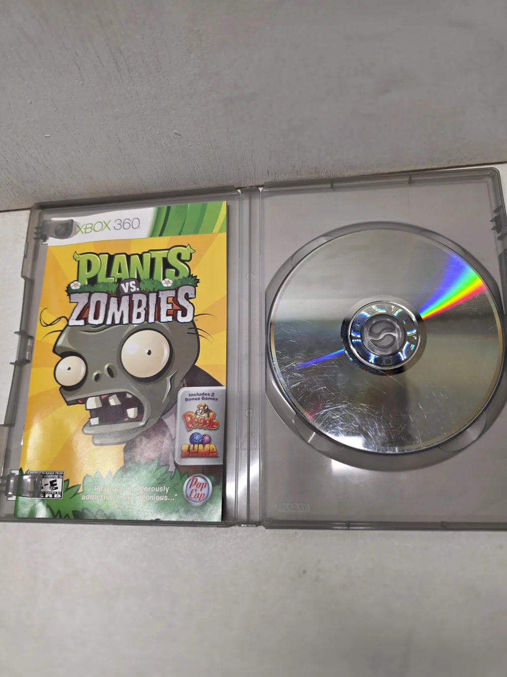 Plants vs Zombies Xbox 360 Platinum Hits CIB Manual Peggle Zuma Tested Works